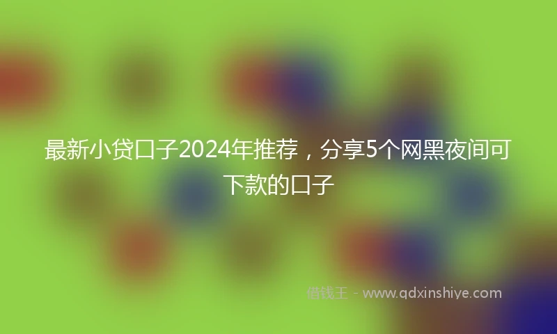 最新小贷口子2024年推荐，分享5个网黑夜间可下款的口子