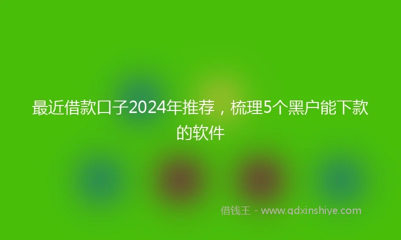 最近借款口子2024年推荐，梳理5个黑户能下款的软件