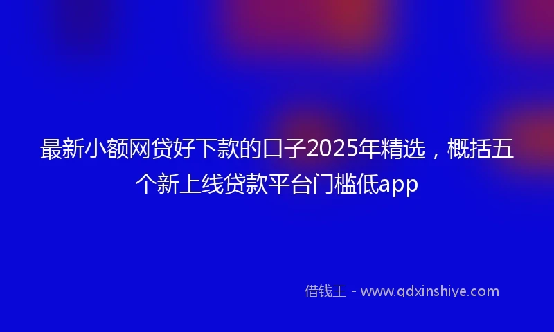 最新小额网贷好下款的口子2025年精选，概括五个新上线贷款平台门槛低app