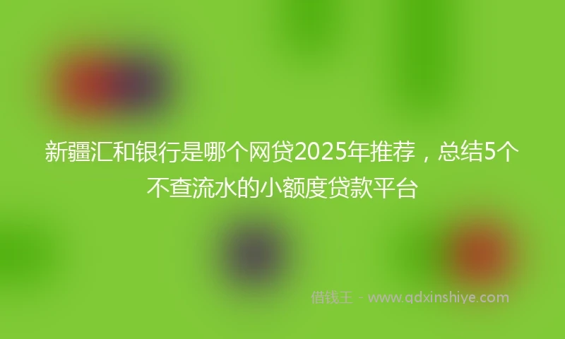 新疆汇和银行是哪个网贷2025年推荐，总结5个不查流水的小额度贷款平台