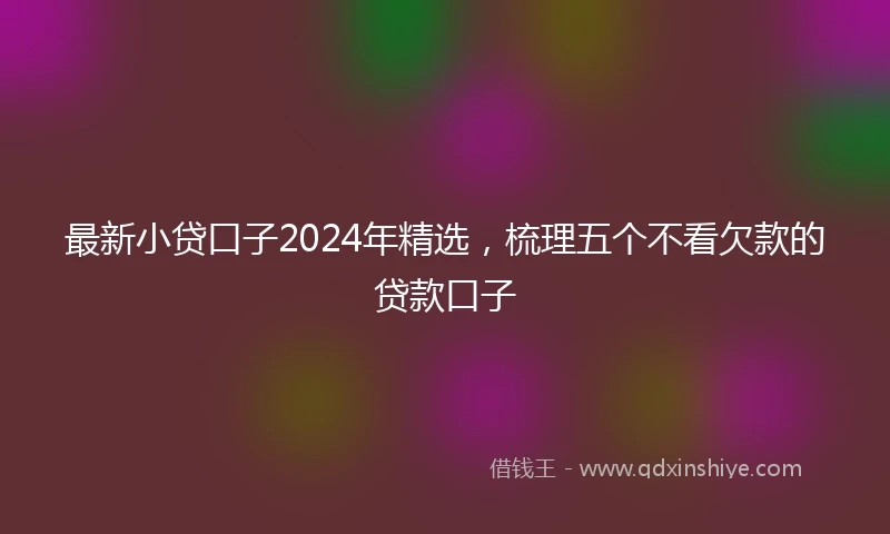 最新小贷口子2024年精选，梳理五个不看欠款的贷款口子