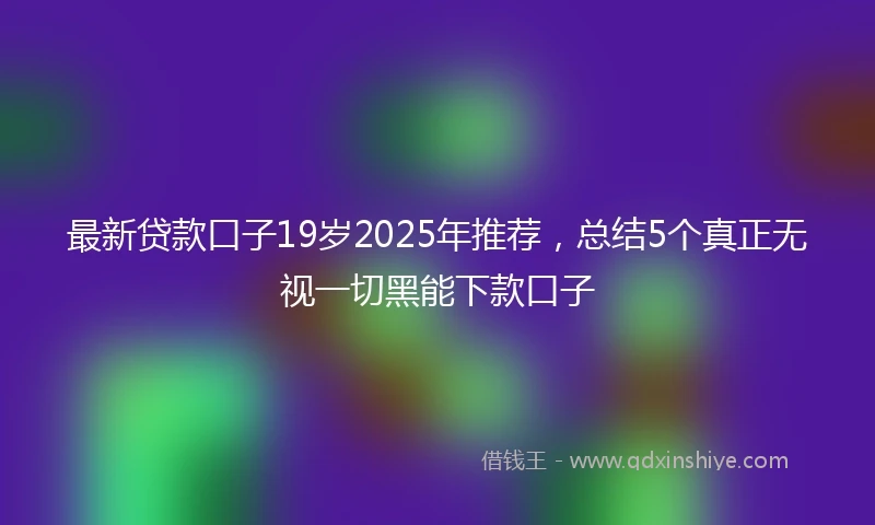 最新贷款口子19岁2025年推荐，总结5个真正无视一切黑能下款口子