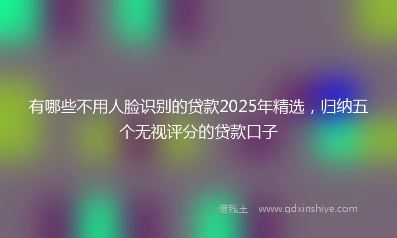 有哪些不用人脸识别的贷款2025年精选，归纳五个无视评分的贷款口子