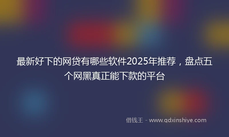 最新好下的网贷有哪些软件2025年推荐，盘点五个网黑真正能下款的平台