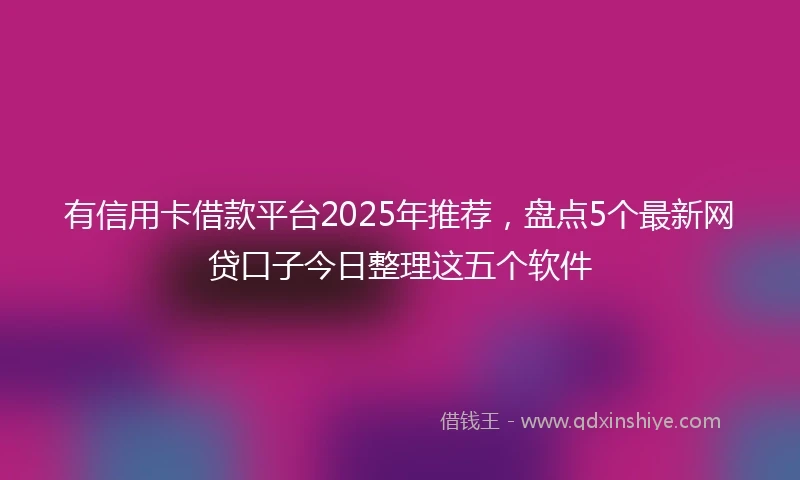 有信用卡借款平台2025年推荐,盘点5个最新网贷口子今日整理这五个软件