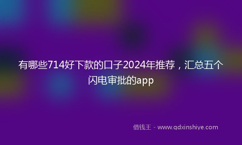 有哪些714好下款的口子2024年推荐，汇总五个闪电审批的app