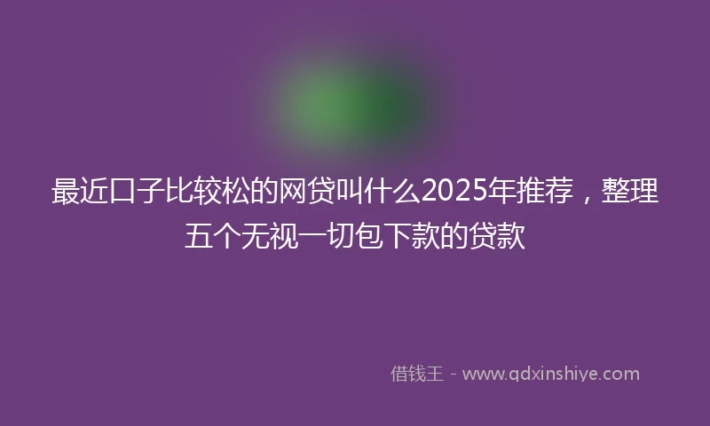 最近口子比较松的网贷叫什么2025年推荐，整理五个无视一切包下款的贷款
