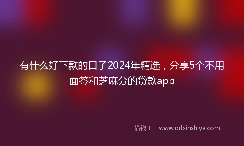 有什么好下款的口子2024年精选，分享5个不用面签和芝麻分的贷款app