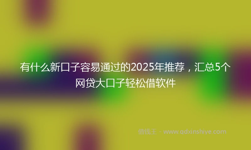 有什么新口子容易通过的2025年推荐，汇总5个网贷大口子轻松借软件