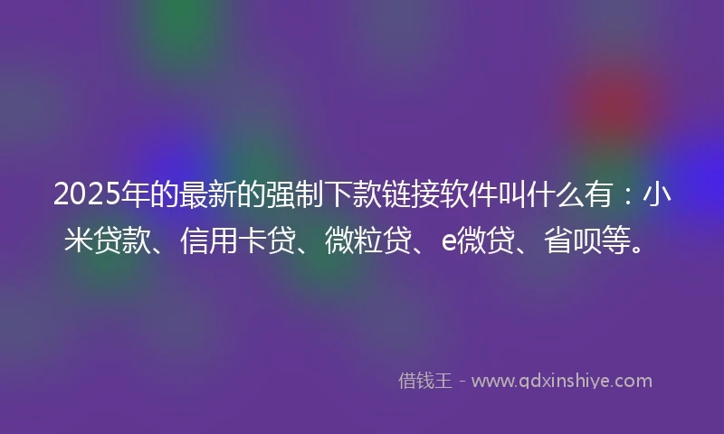 2025年的最新的强制下款链接软件叫什么有：小米贷款、信用卡贷、微粒贷、e微贷、省呗等。