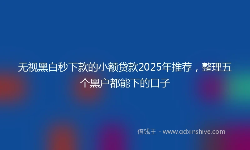 无视黑白秒下款的小额贷款2025年推荐，整理五个黑户都能下的口子