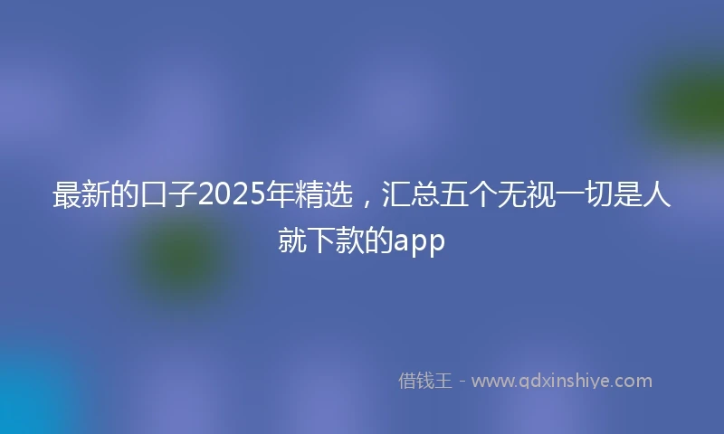 最新的口子2025年精选，汇总五个无视一切是人就下款的app