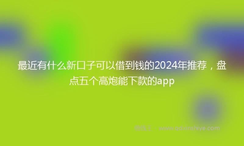 最近有什么新口子可以借到钱的2024年推荐，盘点五个高炮能下款的app