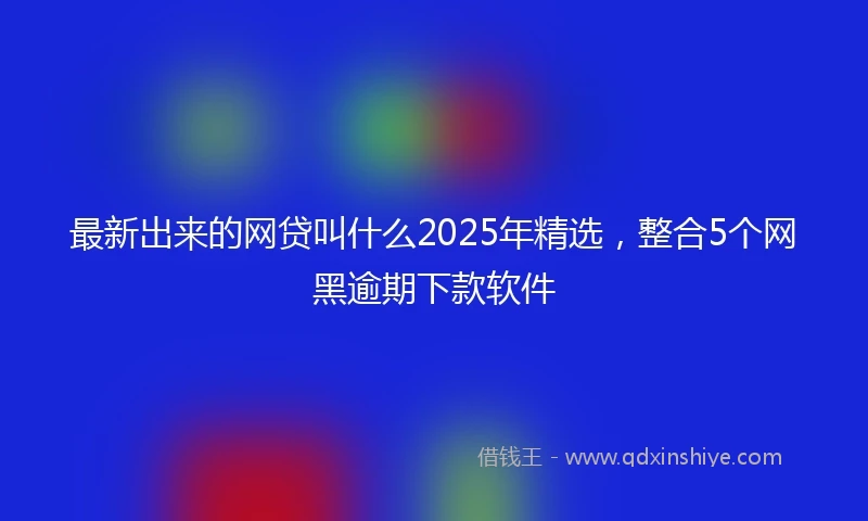 最新出来的网贷叫什么2025年精选，整合5个网黑逾期下款软件