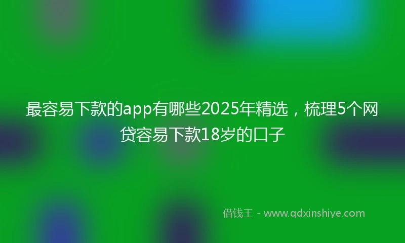 最容易下款的app有哪些2025年精选，梳理5个网贷容易下款18岁的口子