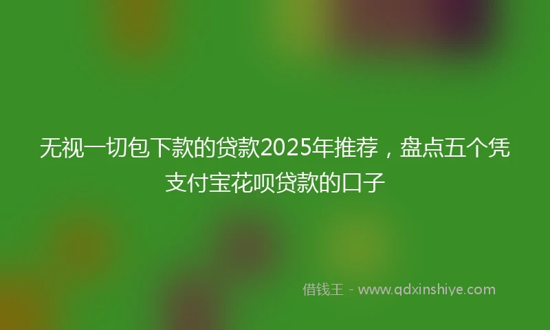 无视一切包下款的贷款2025年推荐，盘点五个凭支付宝花呗贷款的口子