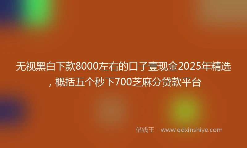 无视黑白下款8000左右的口子壹现金2025年精选，概括五个秒下700芝麻分贷款平台