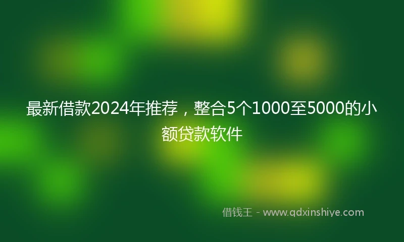 最新借款2024年推荐，整合5个1000至5000的小额贷款软件