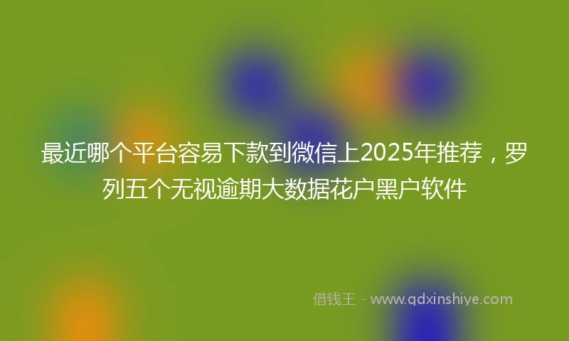 最近哪个平台容易下款到微信上2025年推荐，罗列五个无视逾期大数据花户黑户软件