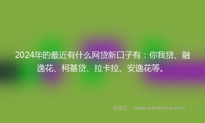 2024年的最近有什么网贷新口子有：你我贷、融逸花、柯基贷、拉卡拉、安逸花等。