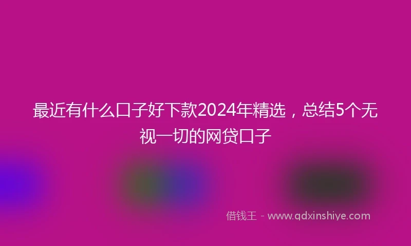 最近有什么口子好下款2024年精选，总结5个无视一切的网贷口子