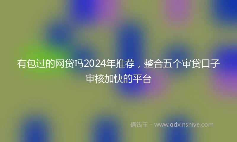 有包过的网贷吗2024年推荐，整合五个审贷口子审核加快的平台