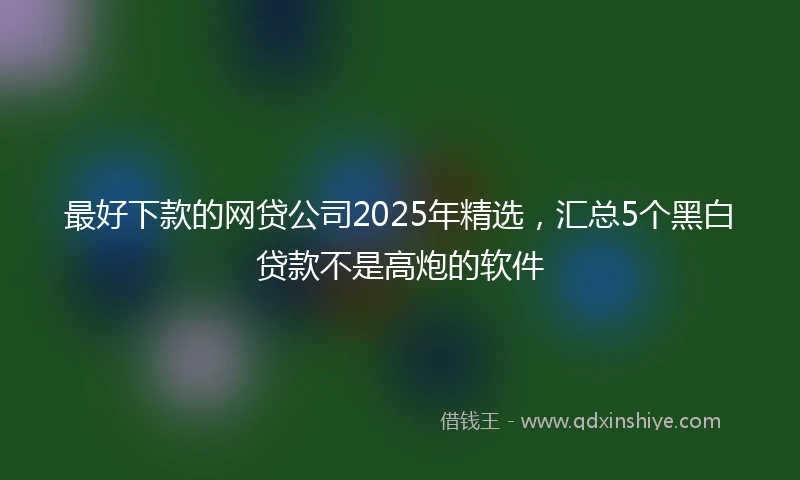最好下款的网贷公司2025年精选，汇总5个黑白贷款不是高炮的软件