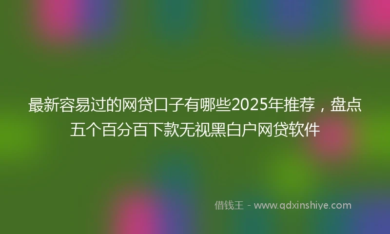 最新容易过的网贷口子有哪些2025年推荐，盘点五个百分百下款无视黑白户网贷软件
