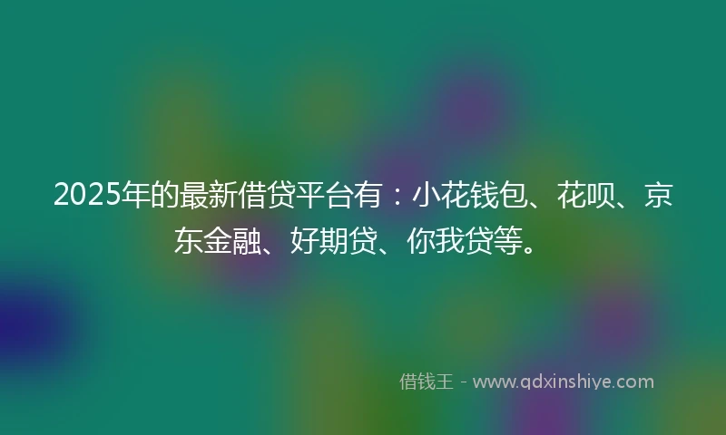 2025年的最新借贷平台有：小花钱包、花呗、京东金融、好期贷、你我贷等。