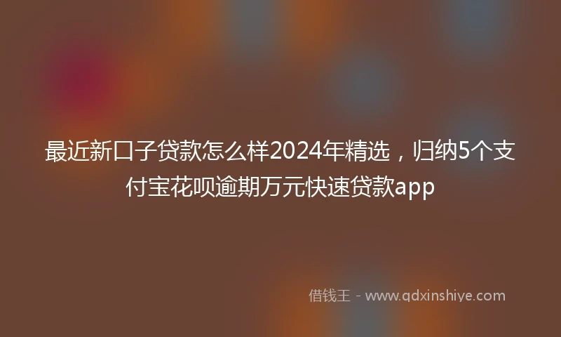 最近新口子贷款怎么样2024年精选，归纳5个支付宝花呗逾期万元快速贷款app
