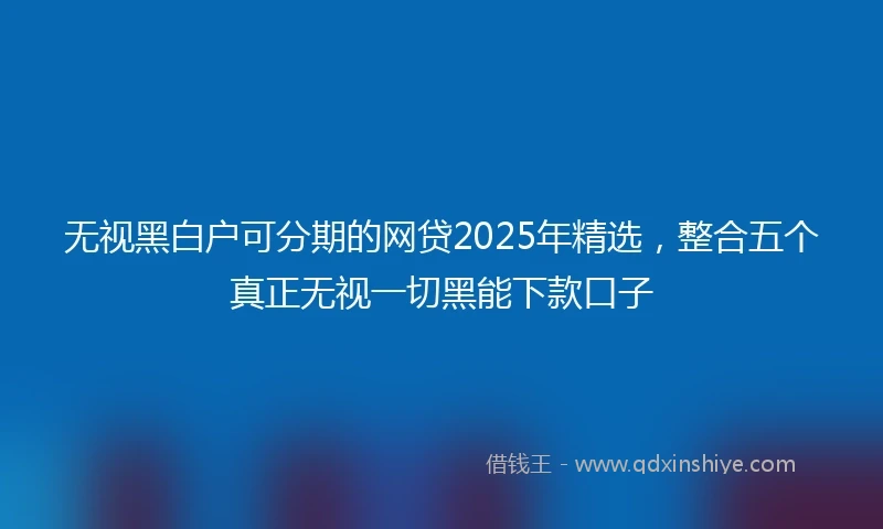 无视黑白户可分期的网贷2025年精选，整合五个真正无视一切黑能下款口子