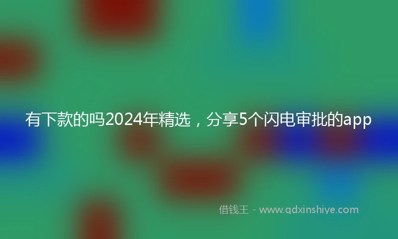 有下款的吗2024年精选，分享5个闪电审批的app