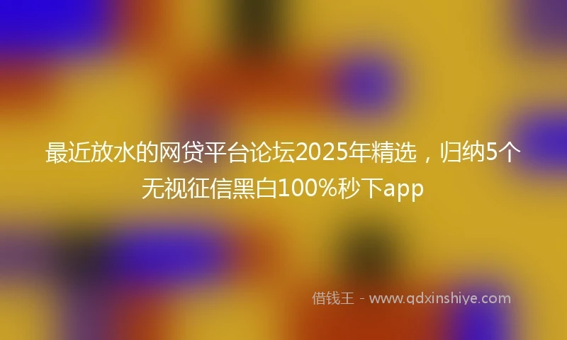 最近放水的网贷平台论坛2025年精选，归纳5个无视征信黑白100%秒下app