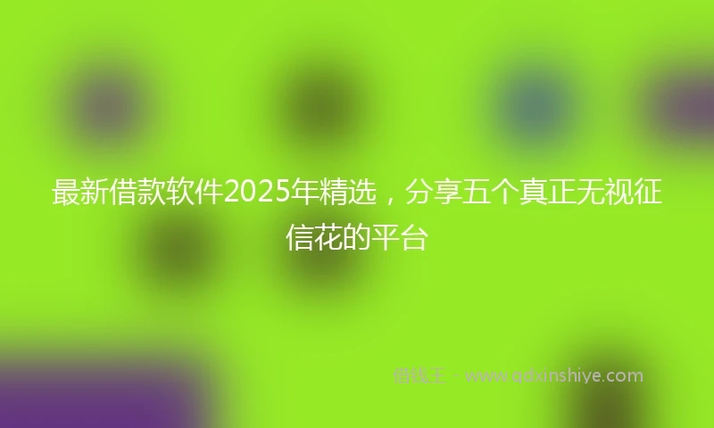 最新借款软件2025年精选，分享五个真正无视征信花的平台