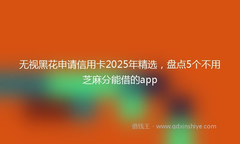 无视黑花申请信用卡2025年精选，盘点5个不用芝麻分能借的app