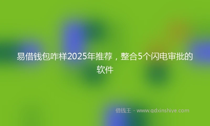 易借钱包咋样2025年推荐，整合5个闪电审批的软件