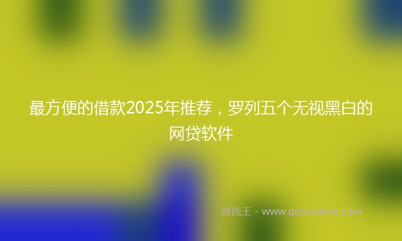 最方便的借款2025年推荐，罗列五个无视黑白的网贷软件