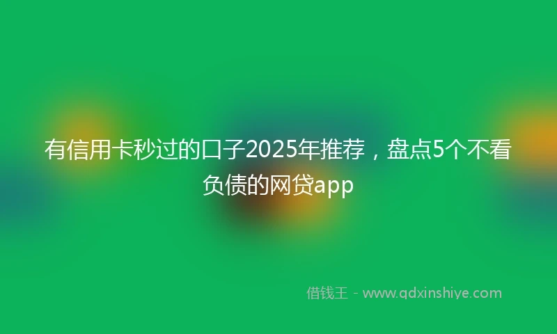 有信用卡秒过的口子2025年推荐，盘点5个不看负债的网贷app