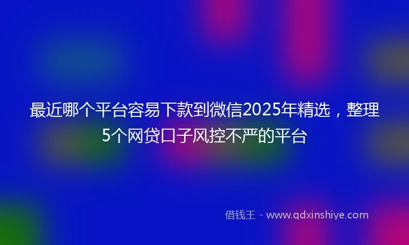 最近哪个平台容易下款到微信2025年精选，整理5个网贷口子风控不严的平台