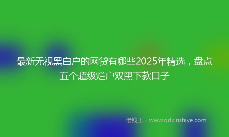 最新无视黑白户的网贷有哪些2025年精选，盘点五个超级烂户双黑下款口子