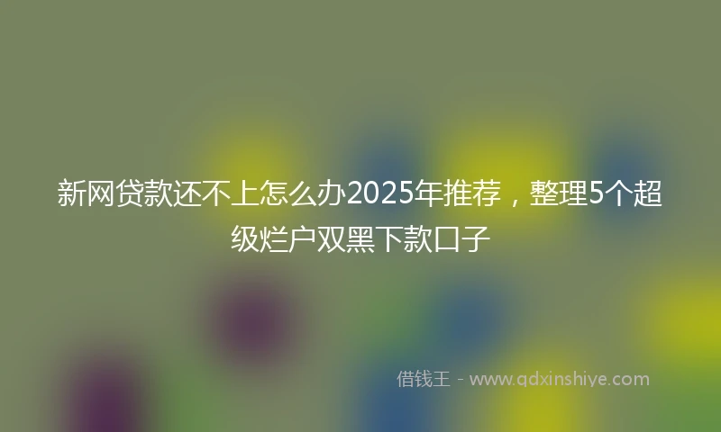 新网贷款还不上怎么办2025年推荐，整理5个超级烂户双黑下款口子