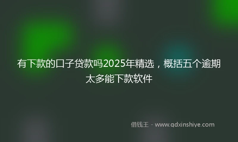 有下款的口子贷款吗2025年精选，概括五个逾期太多能下款软件