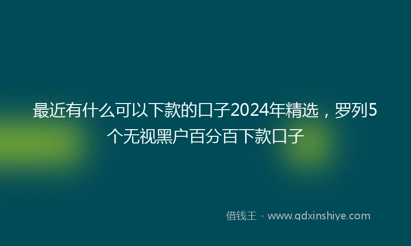 最近有什么可以下款的口子2024年精选，罗列5个无视黑户百分百下款口子