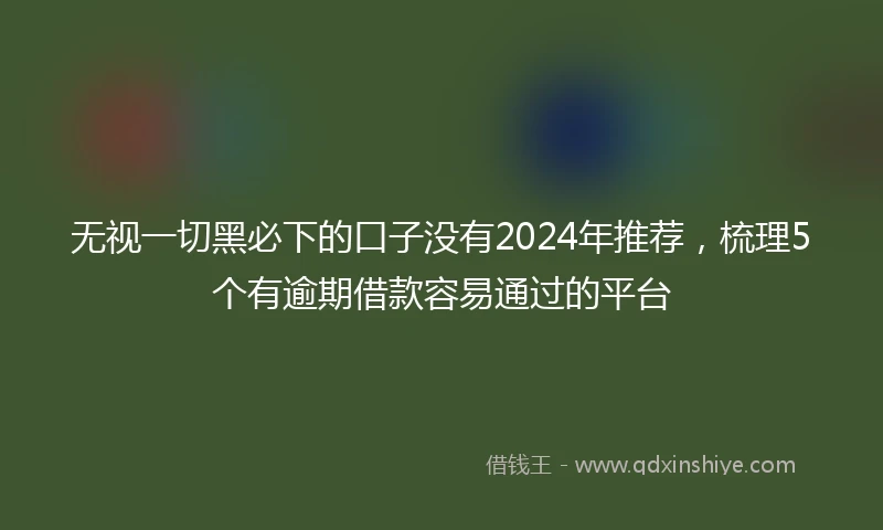 无视一切黑必下的口子没有2024年推荐，梳理5个有逾期借款容易通过的平台