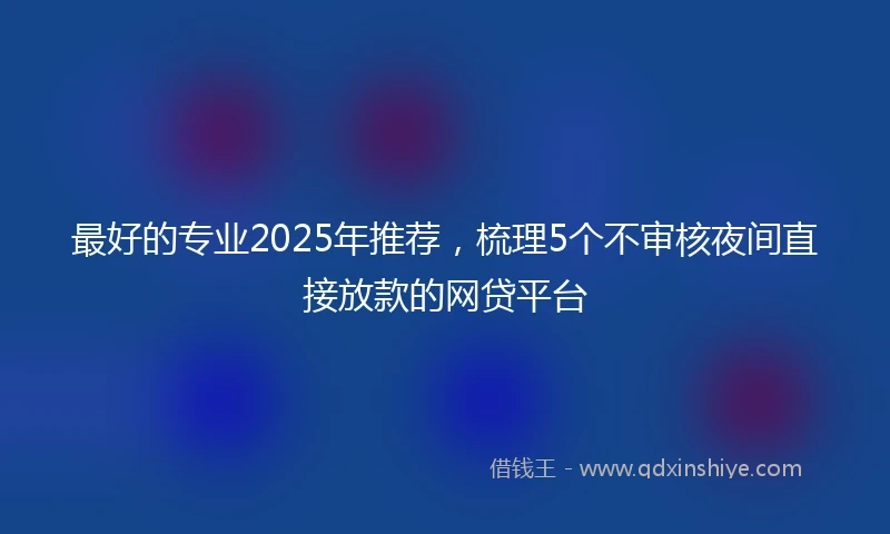 最好的专业2025年推荐，梳理5个不审核夜间直接放款的网贷平台