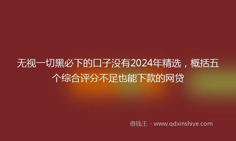 无视一切黑必下的口子没有2024年精选，概括五个综合评分不足也能下款的网贷