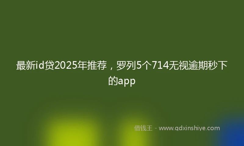 最新id贷2025年推荐，罗列5个714无视逾期秒下的app