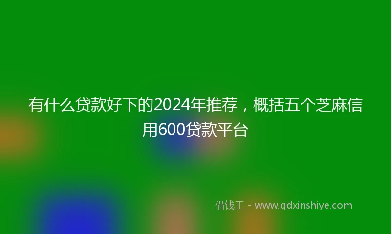 有什么贷款好下的2024年推荐，概括五个芝麻信用600贷款平台