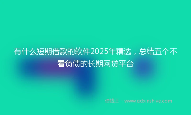 有什么短期借款的软件2025年精选，总结五个不看负债的长期网贷平台