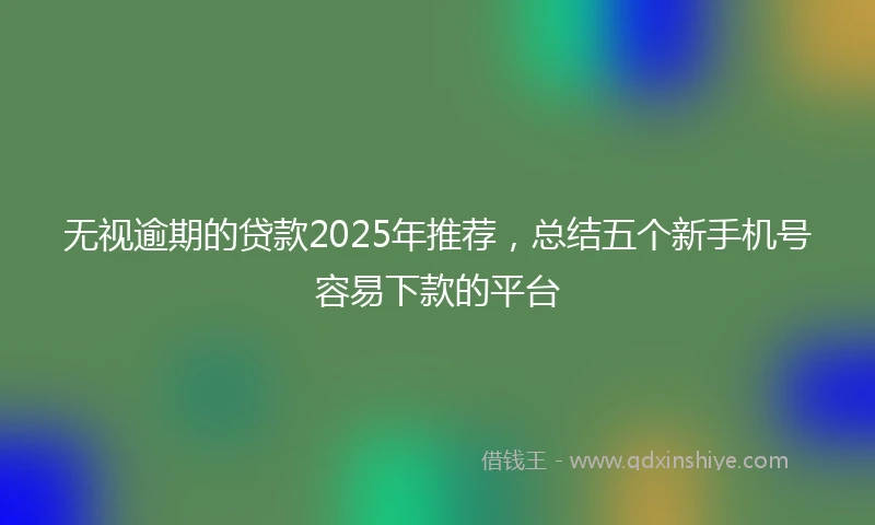 无视逾期的贷款2025年推荐，总结五个新手机号容易下款的平台